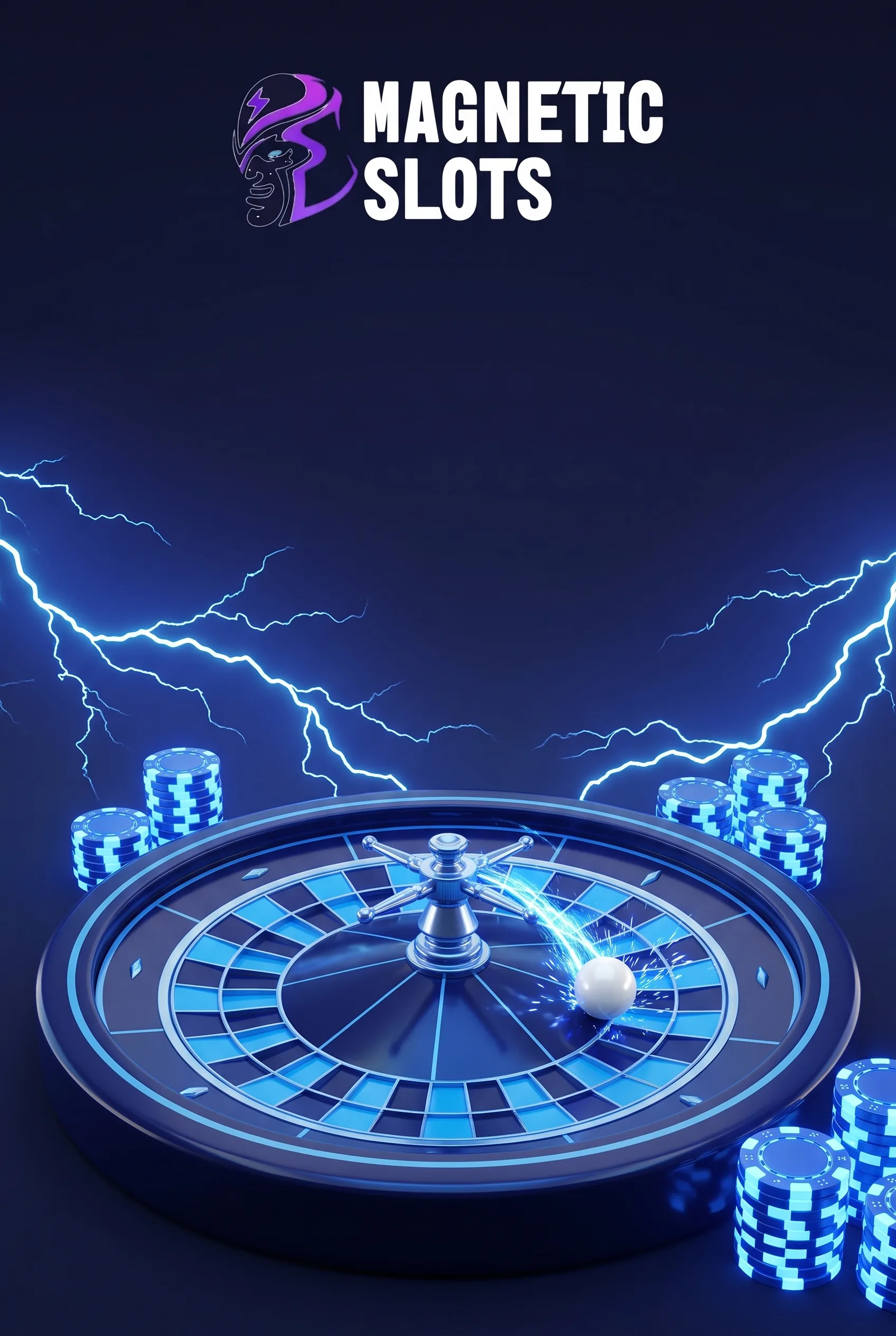 Roulettetafel van Magnetic Slots met blauwe verlichting
